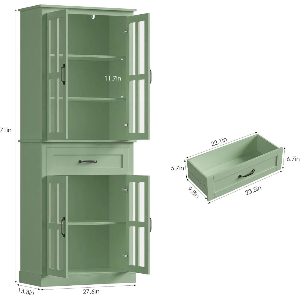 Kitchen Cabinet Glass Doors Drawers Adjustable Shelves