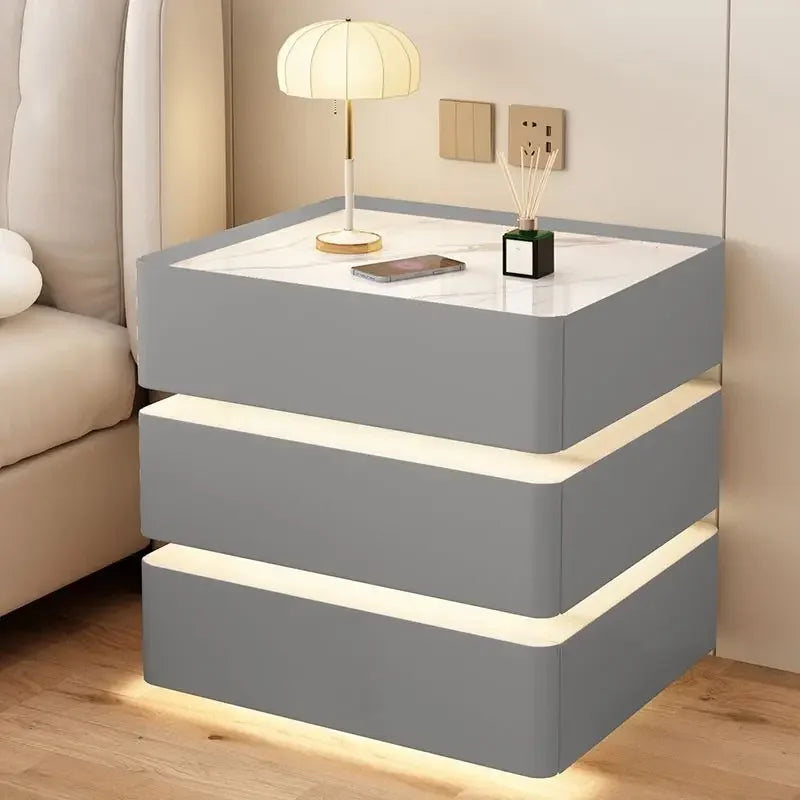 Bedside Table Wireless Charging Nightstand for Modern Bedroom