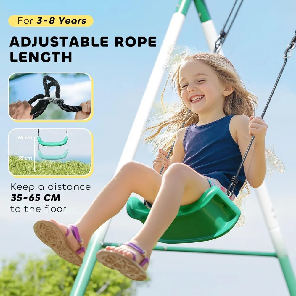 Swing Set With Adjustable Seat Saucer Swing Alloy Steel A-Frame