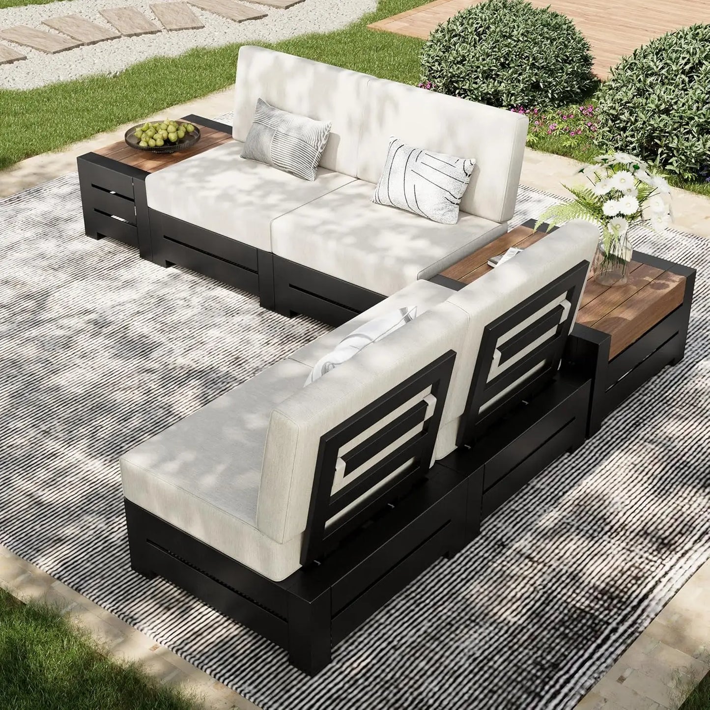 Outdoor Patio Furniture Set With Steel Sectional Design