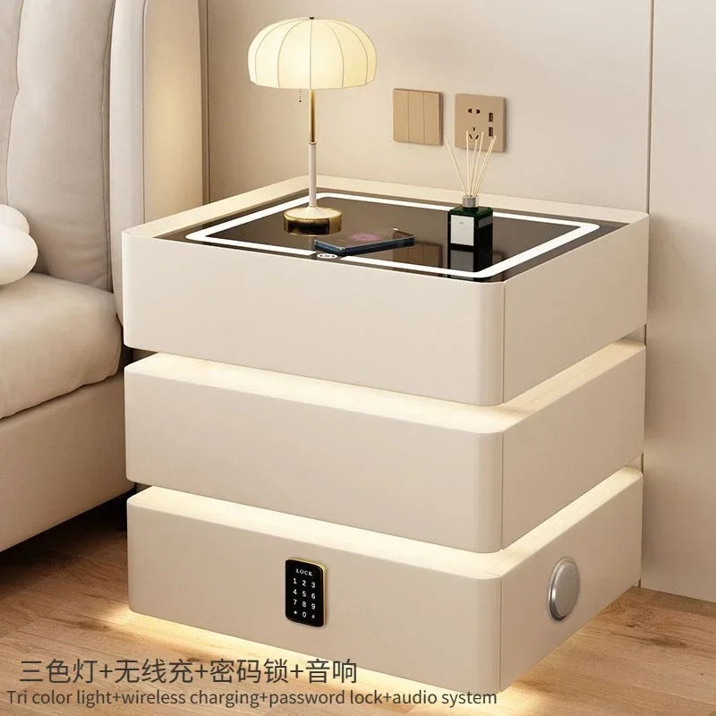 Bedside Table Wireless Charging Nightstand for Modern Bedroom