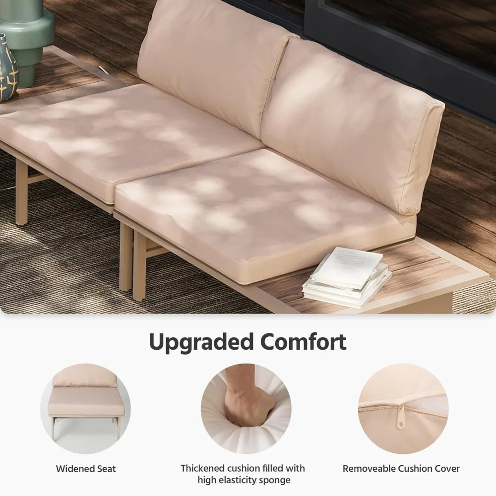 Lausaint Home Patio Conversation Set With Metal Frame