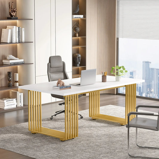 Tribesigns Modern Office Desk With Metal Legs
