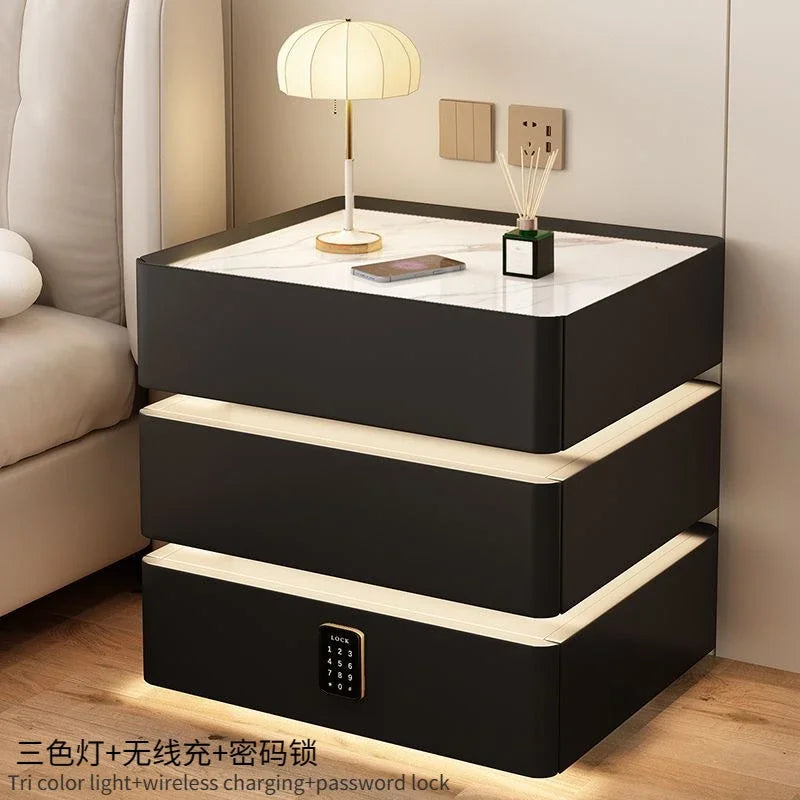 Bedside Table Wireless Charging Nightstand for Modern Bedroom