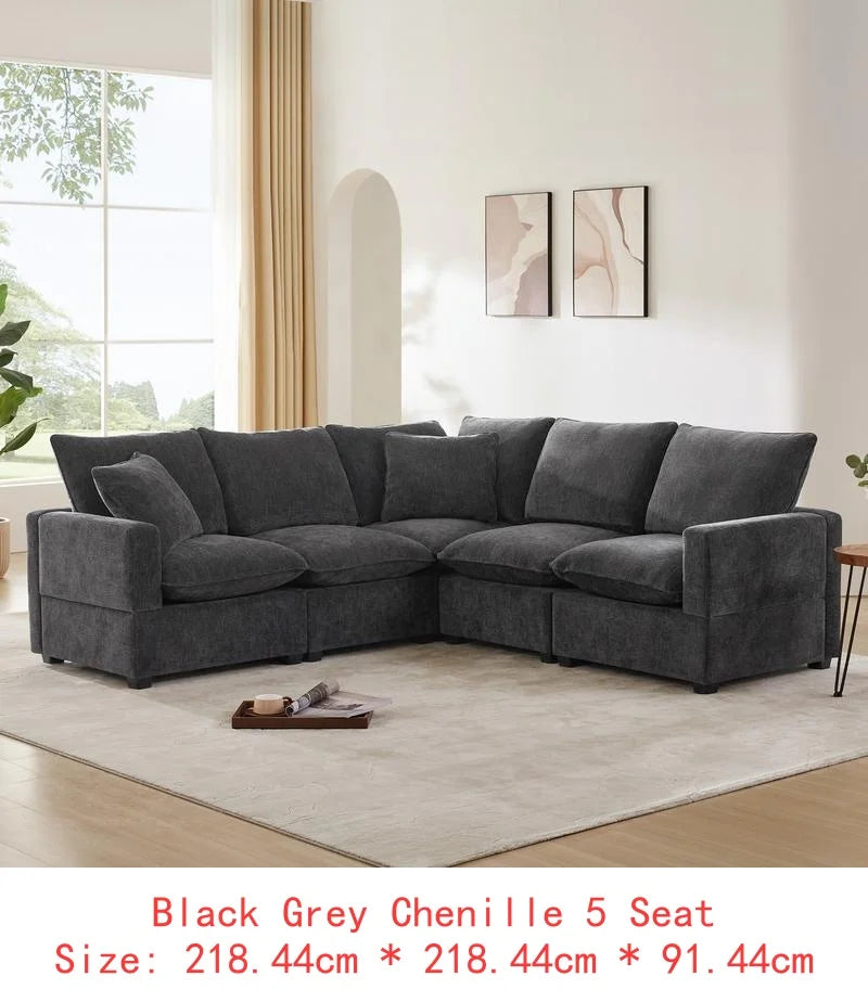CN Sichuan Sofa UShape 7Seat Chenille Modular Sectional