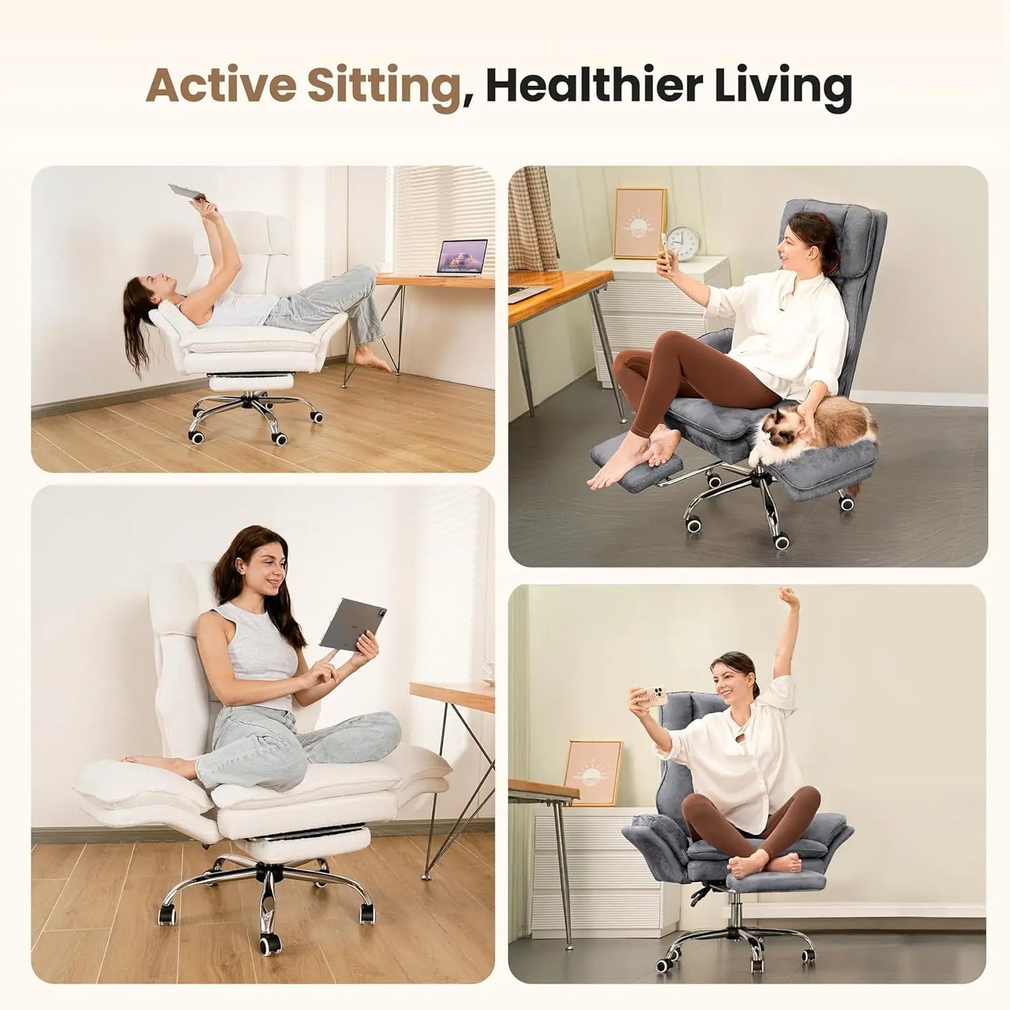 Office Chair Flip Armrests For Pets And Cross Leg Seating