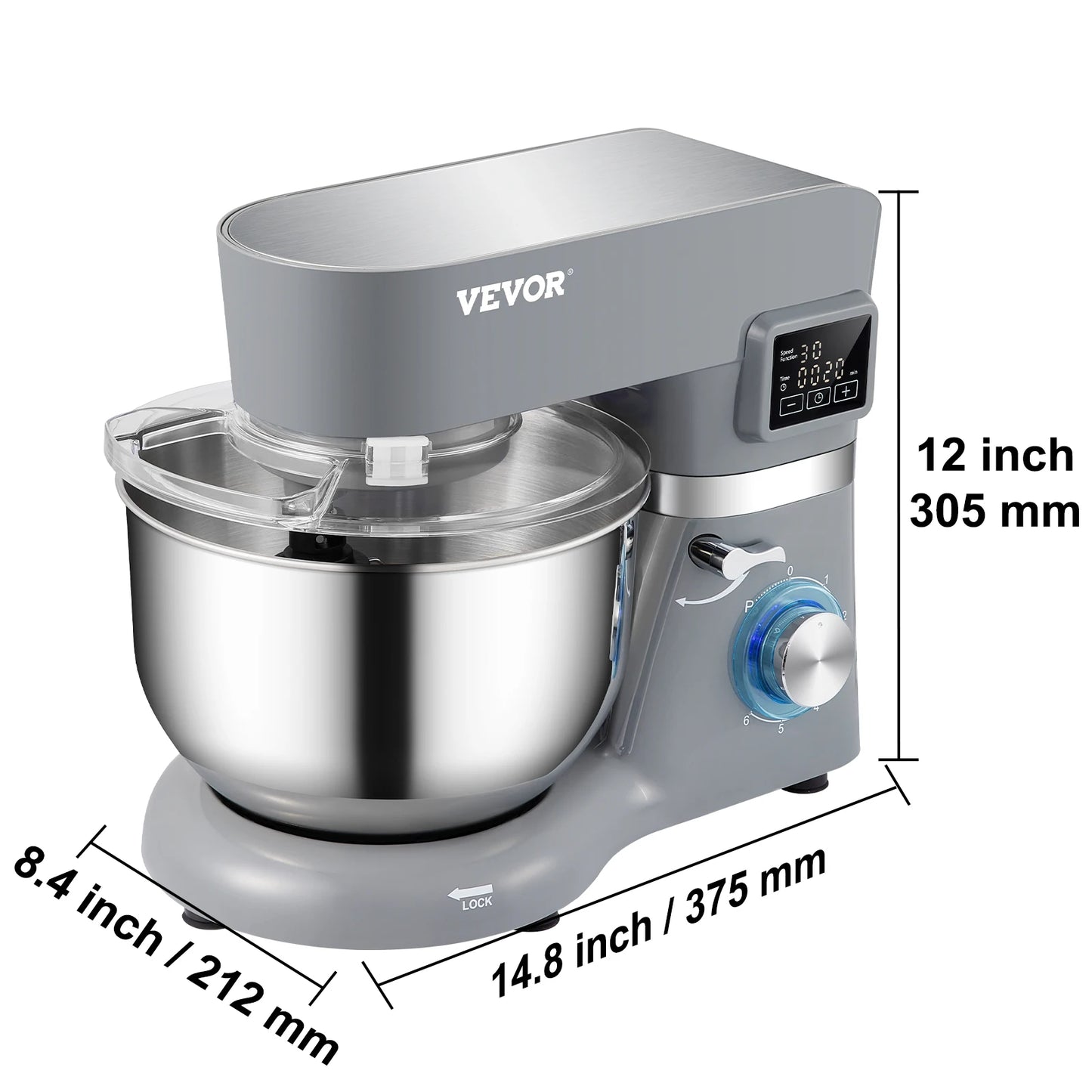 VEVOR Stand Mixer Stainless Steel Bowl Pro Quality