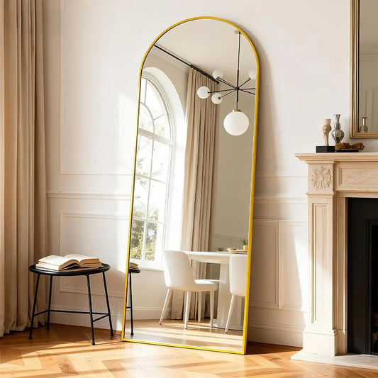 Arched Full Length Mirror, Vintage Copper Frame Design