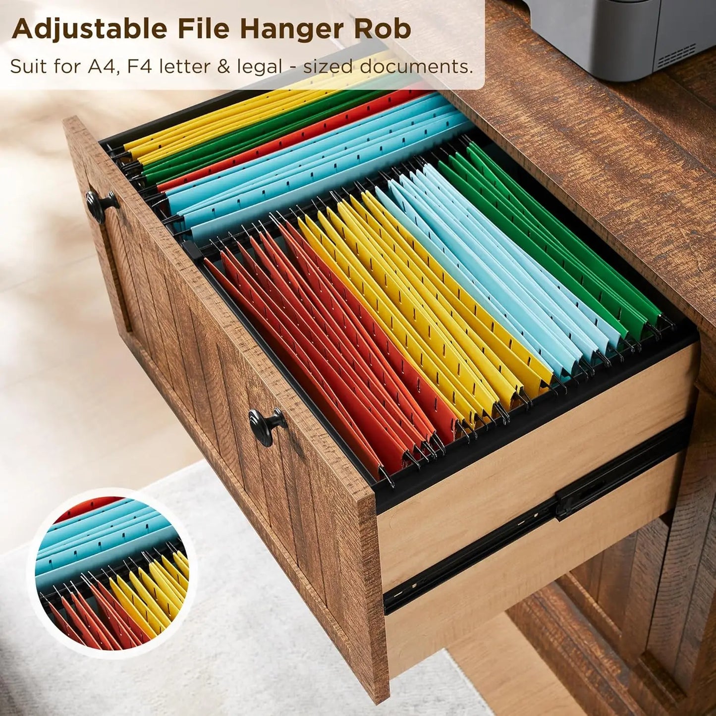 Lateral File Cabinet Farmhouse-Style For Home Office