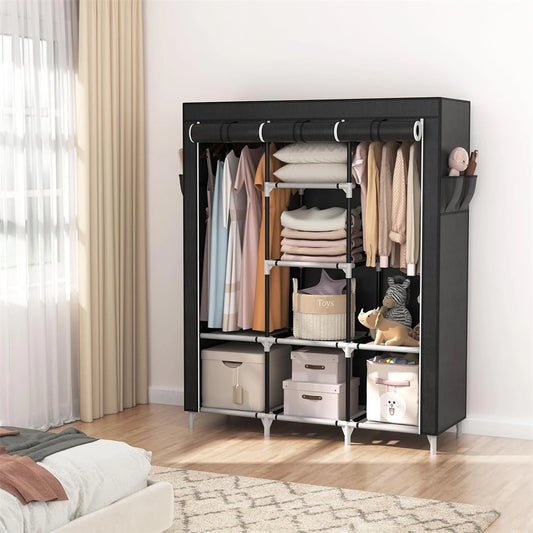 LEEGOHOMED Portable Wardrobe Organizer With Shelves
