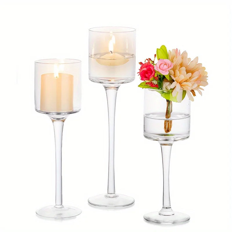 Candle Holders Glass Tealight Stands for Wedding Decor