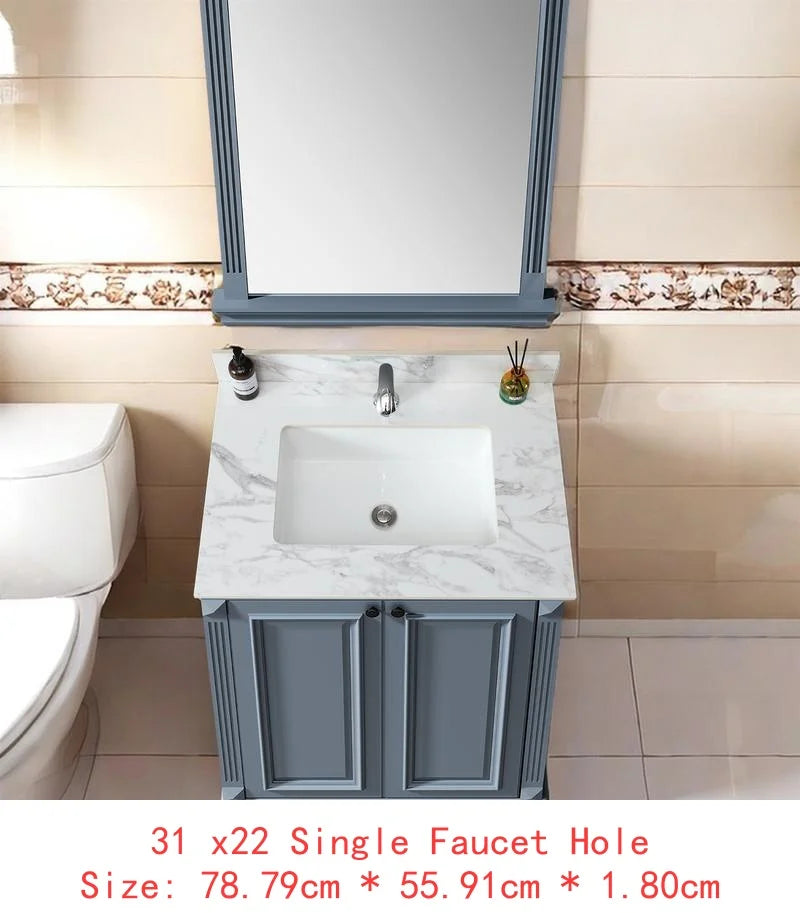 High-Concerned Vanity Top Sintered Stone Carrara Marble
