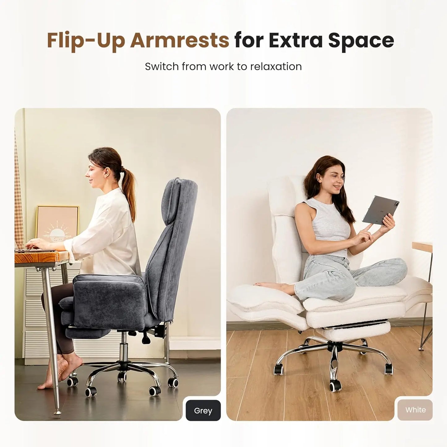 Office Chair Flip Armrests For Pets And Cross Leg Seating