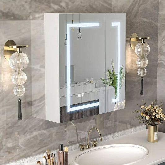 Medicine Cabinet Illuminated Wall Mount Bathroom Mirror