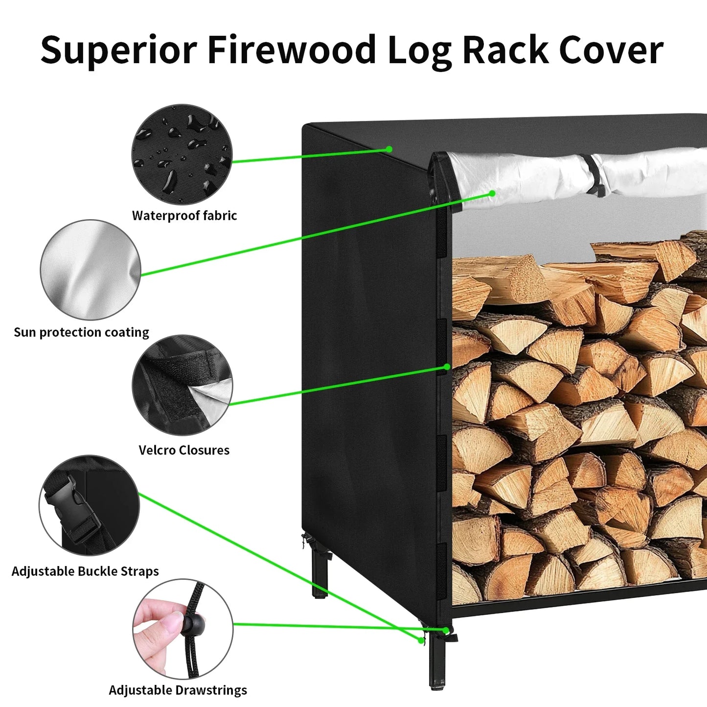 Guangdong Firewood Rack Cover Waterproof 210D Oxford