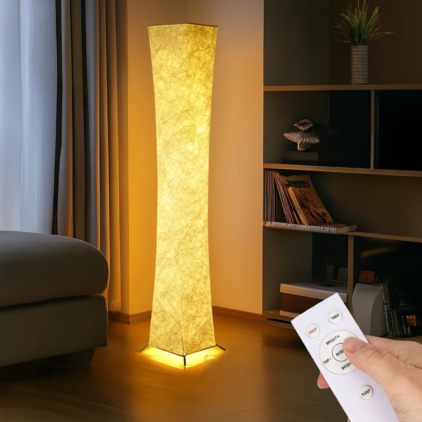 Floor Lamp Soft Light With Tyvek Fabric Shade, 3000K LED