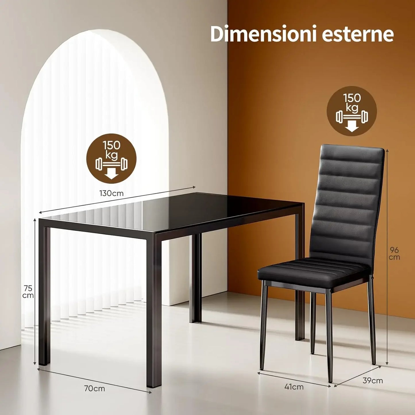Dining Table Set Tempered Glass Modern For Home Living