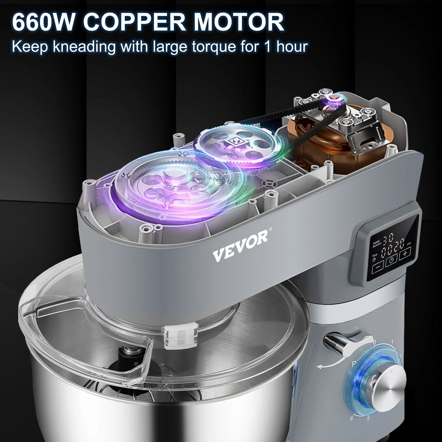 VEVOR Stand Mixer Stainless Steel Bowl Pro Quality