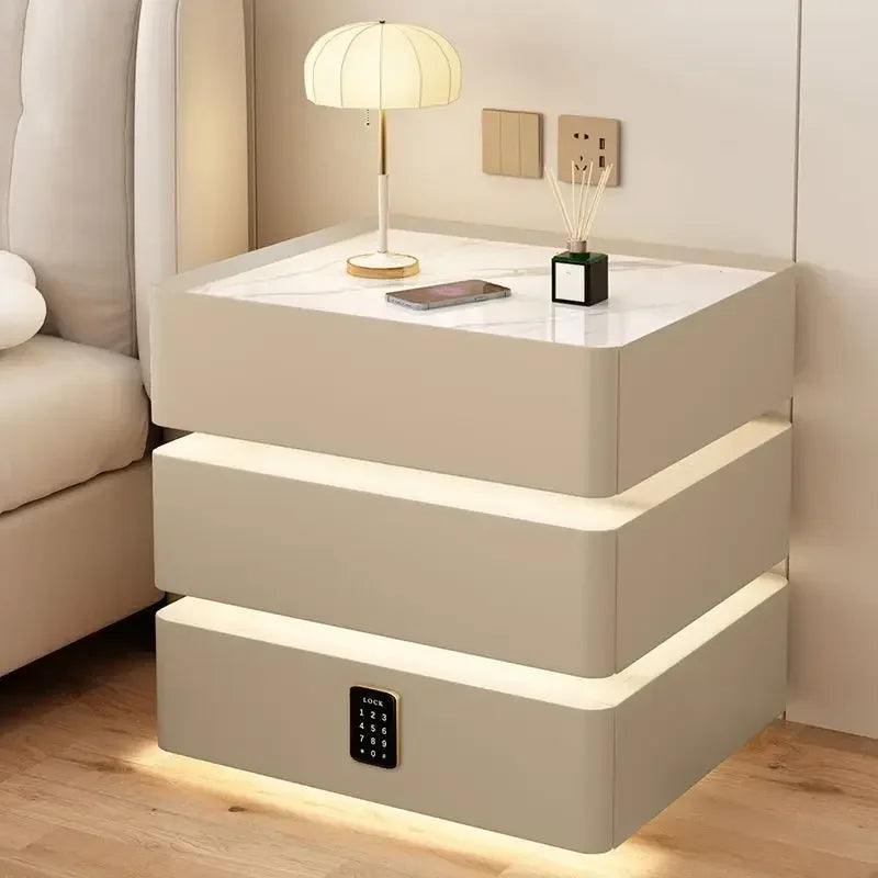 Bedside Table Wireless Charging Nightstand for Modern Bedroom