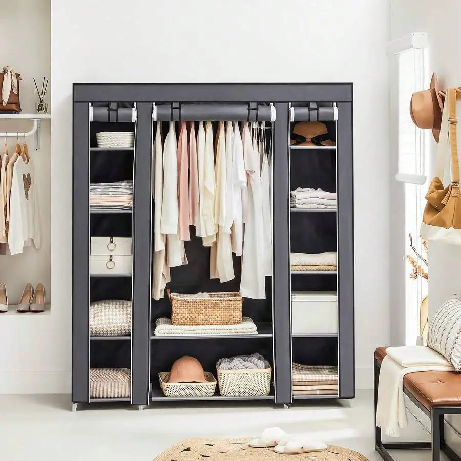 Wardrobe Portable Freestanding With Non-Woven Fabric Shelving