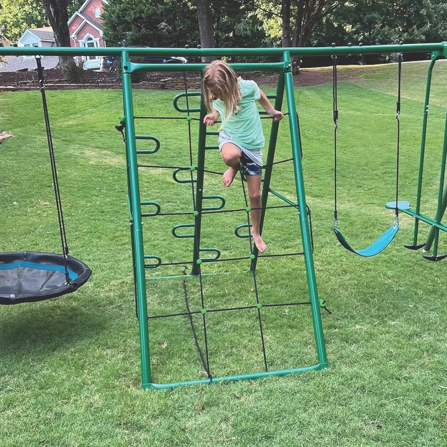 Play Center Metal Swing Set for Backyard Family Fun
