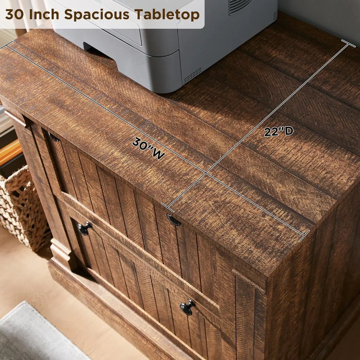 Lateral File Cabinet Farmhouse-Style For Home Office