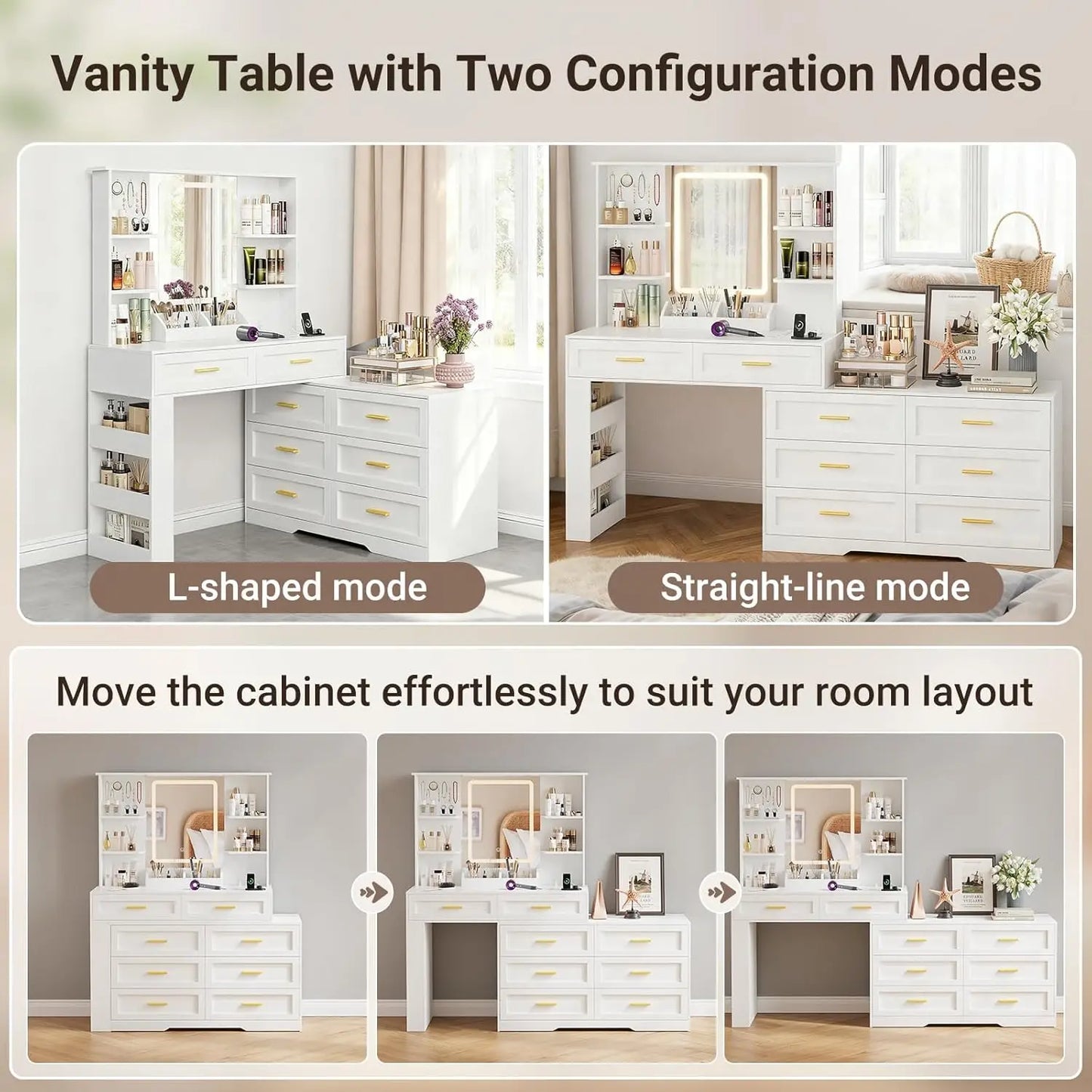 Makeup Vanity Table With Lighted Mirror