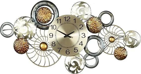 Metal Wall Art Clock Modern Bold Numbers and Hands