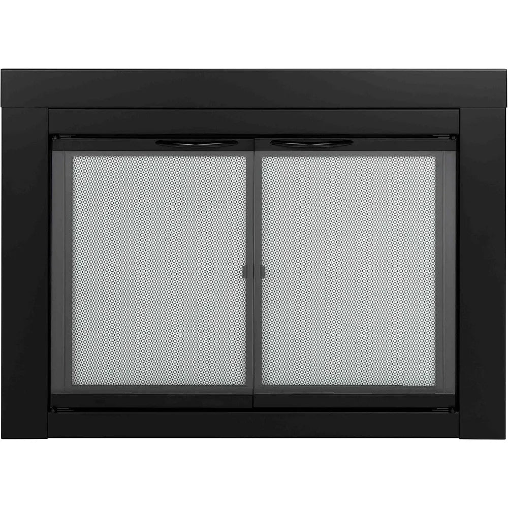 Fireplace Glass Door Tempered Front View Design Aesthetic