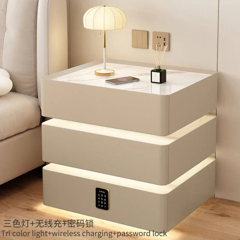 Bedside Table Wireless Charging Nightstand for Modern Bedroom