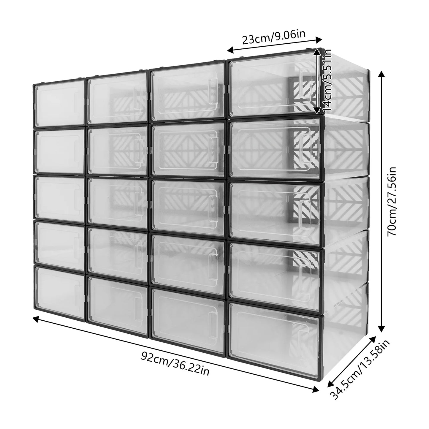 Shoe Storage Box Transparent PP Plastic Organizer