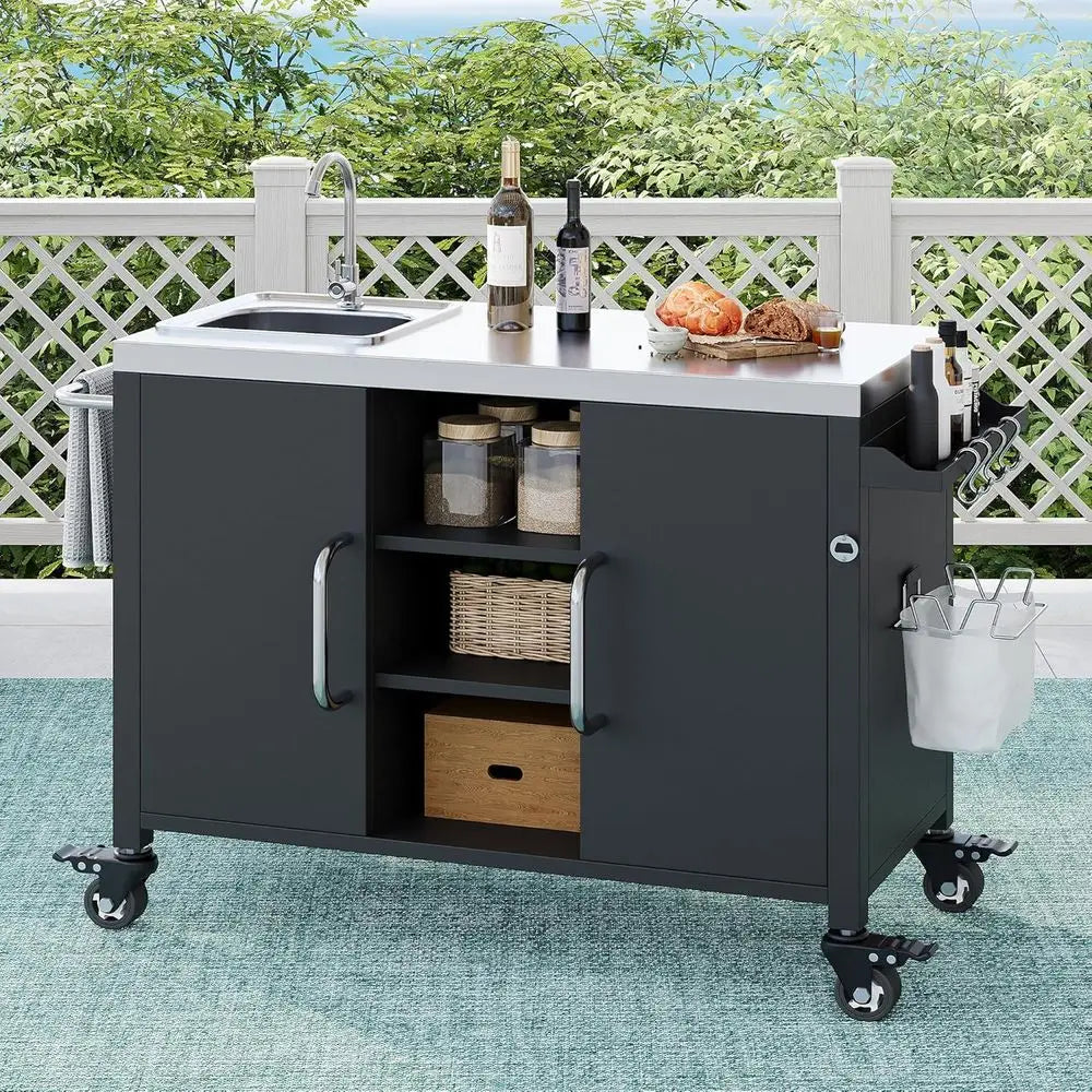 Outdoor Kitchen Island With 304 Stainless Steel Sink