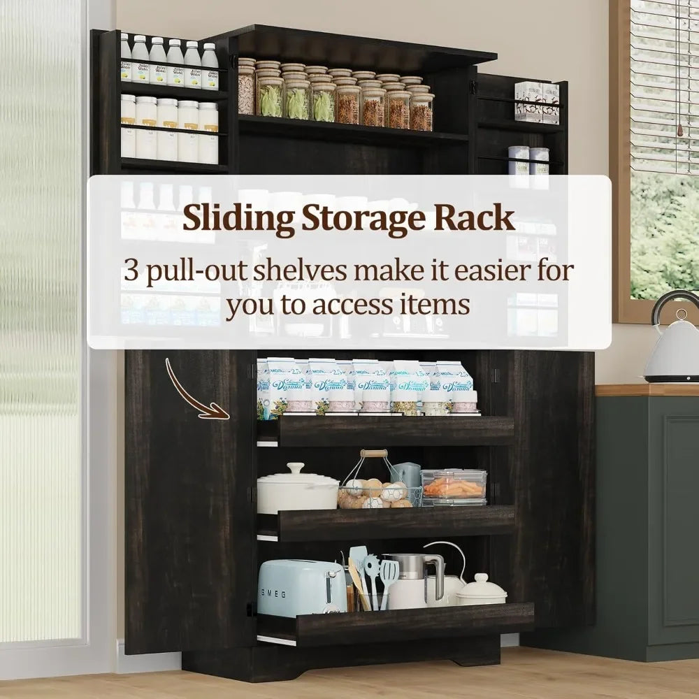 Pantry Cabinet Solid Wood For Kitchen Organization