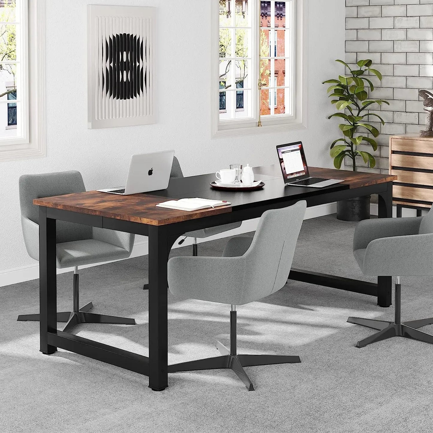 Tribesigns Computer Desk Modern Wooden Workstation For Home Office