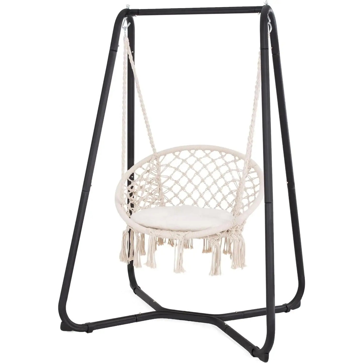 Swing Chair With Heavy-Duty Powder-Coated Steel Stand For Patio
