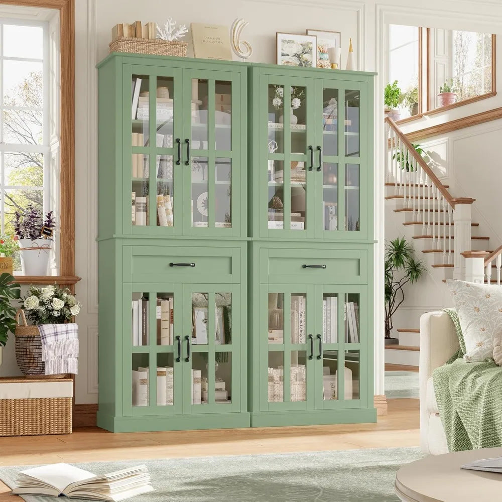 Kitchen Cabinet Glass Doors Drawers Adjustable Shelves