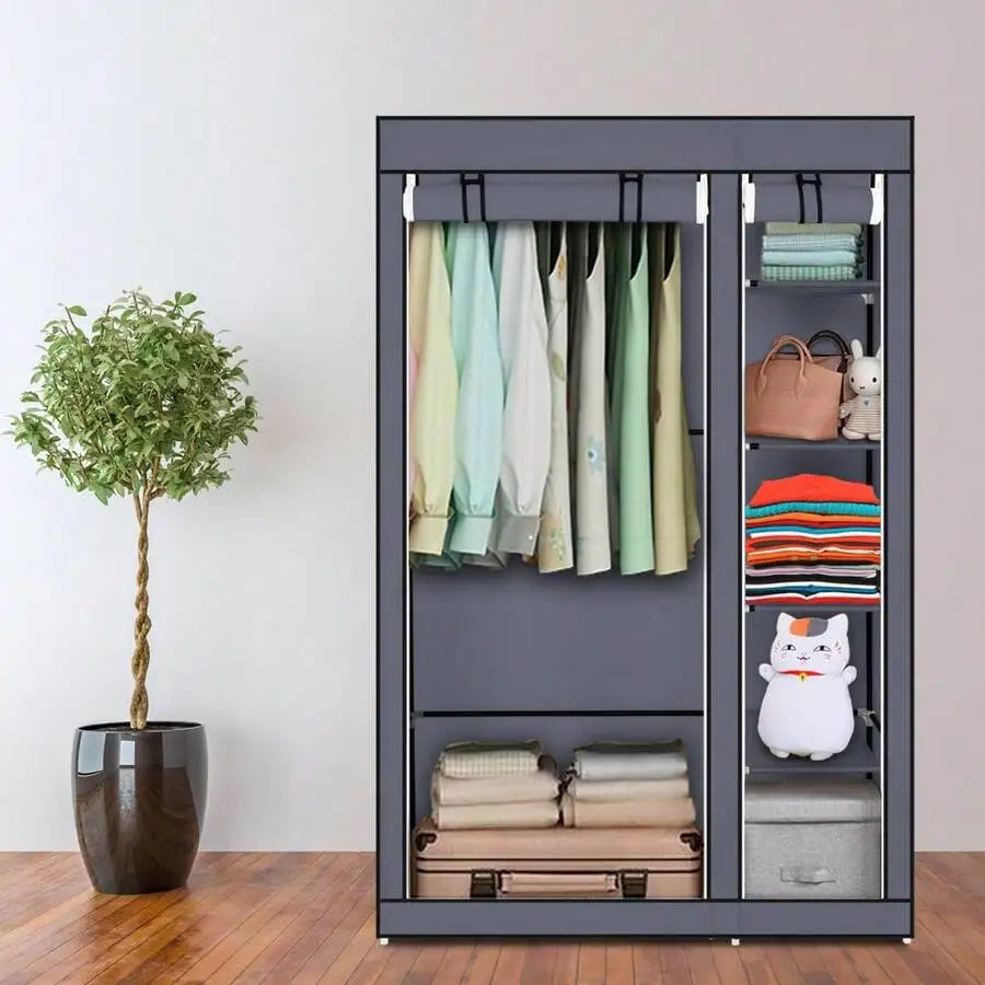 Wardrobe Portable Freestanding With Non-Woven Fabric Shelving