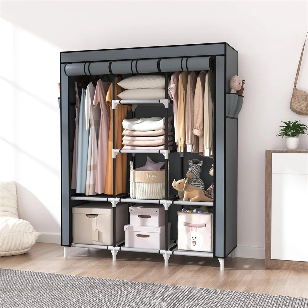 LEEGOHOMED Portable Wardrobe Organizer With Shelves