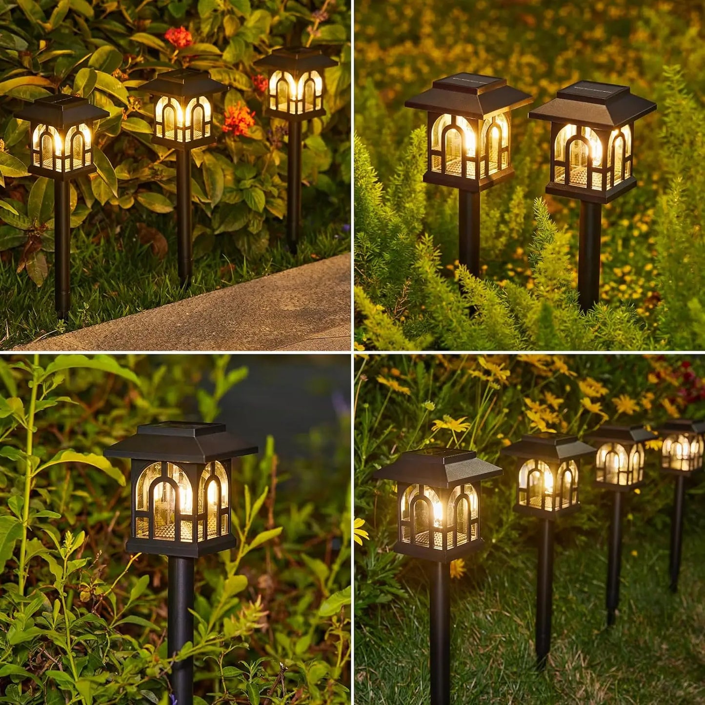 Solar Pathway Lights Auto On Off Outdoor Yard Landscape