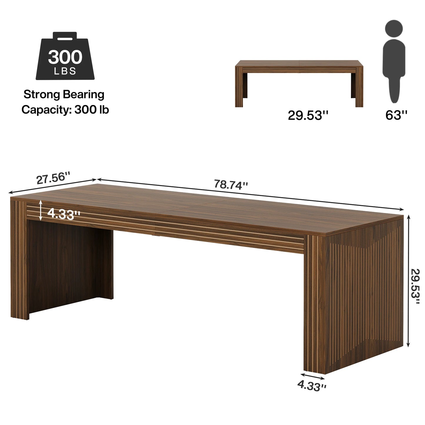 Tribesigns Desk Extra Long Two Person Wooden Home Office