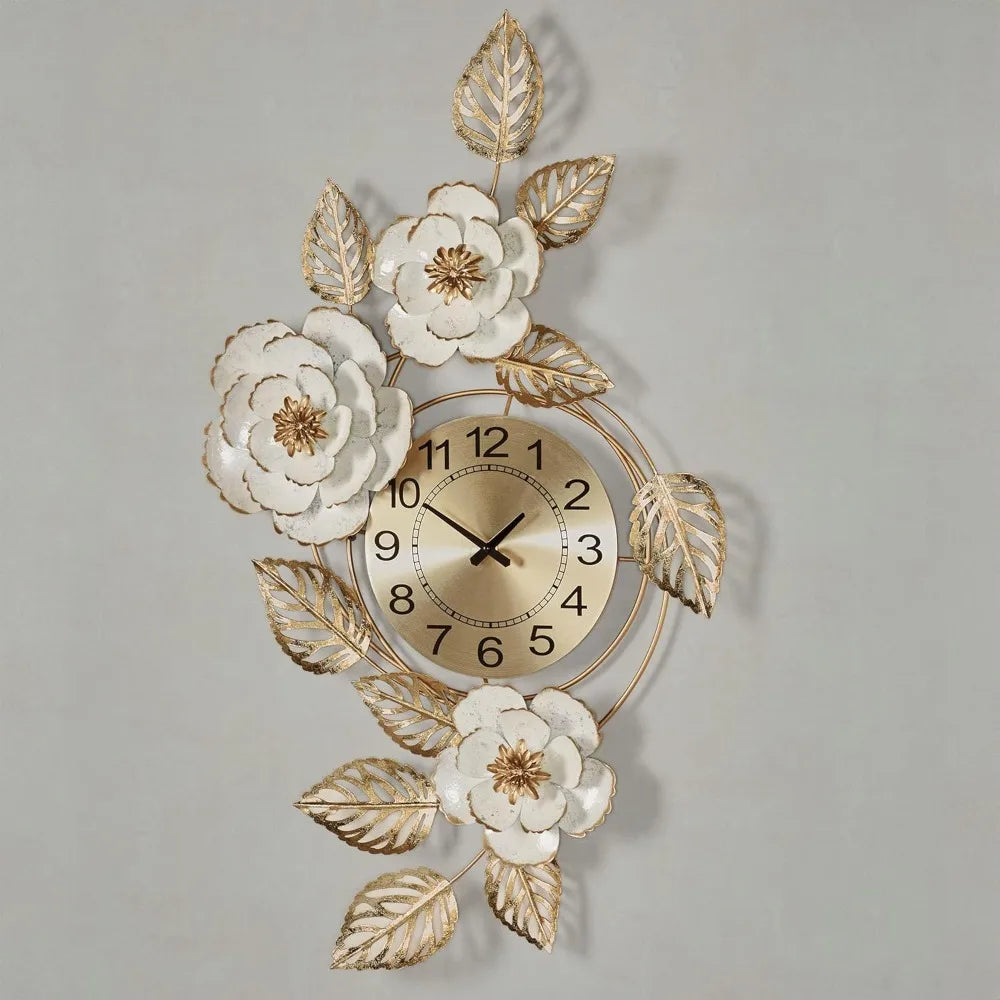 Wall Art Clock Layered Floral Cottage Style Home Decor