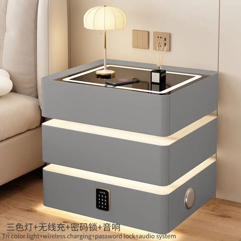 Bedside Table Wireless Charging Nightstand for Modern Bedroom