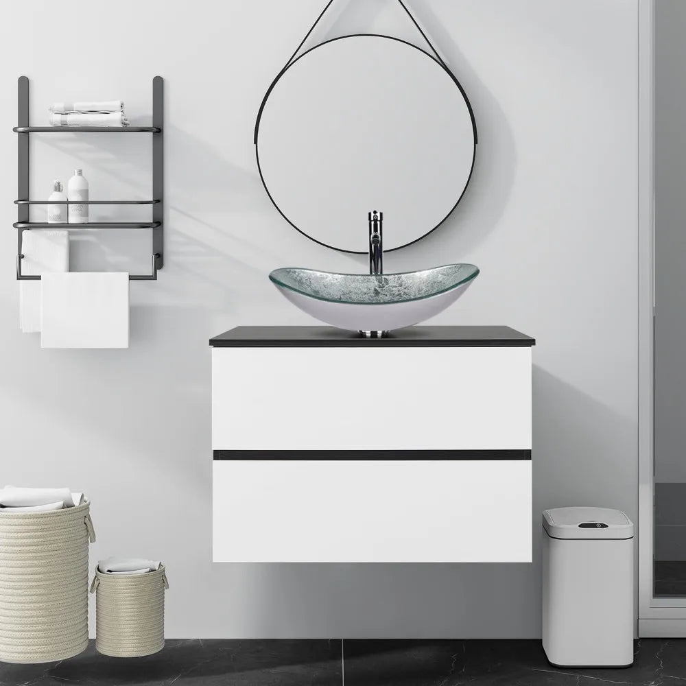High-concerned Vanity Cabinet Wall Mounted Modern Two Drawers