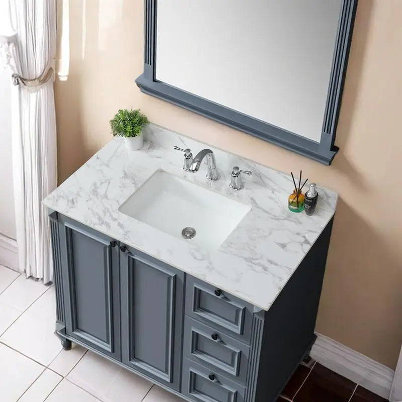 High-Concerned Vanity Top Sintered Stone Carrara Marble