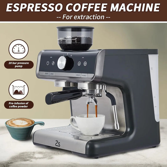 Acekool Espresso Machine With Grinder And Milk Frother