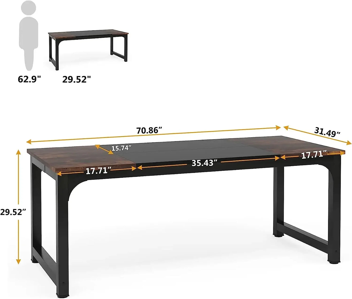 Tribesigns Computer Desk Modern Wooden Workstation For Home Office