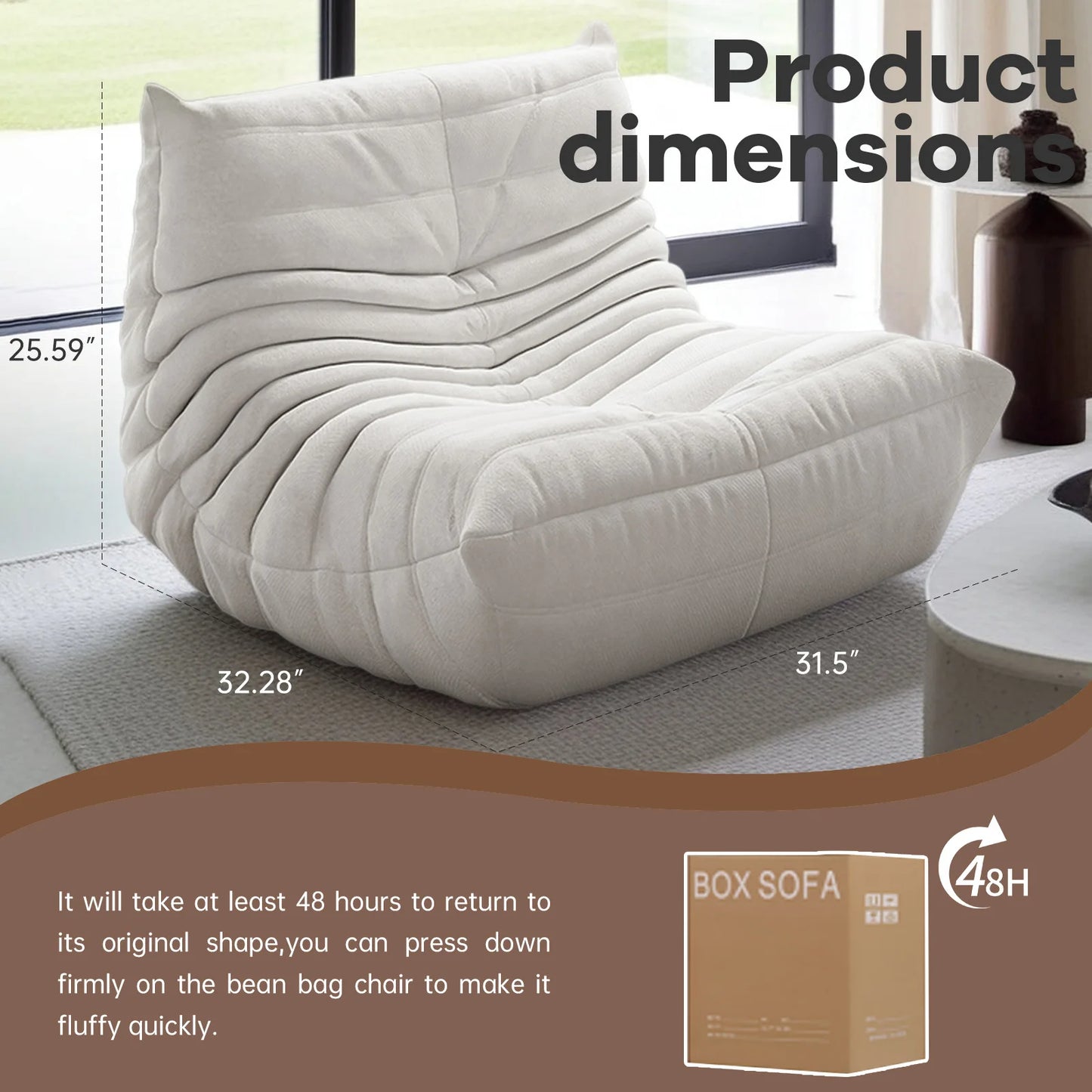 Bean Bag Sofa Memory Foam For Living Room Comfort Everyday