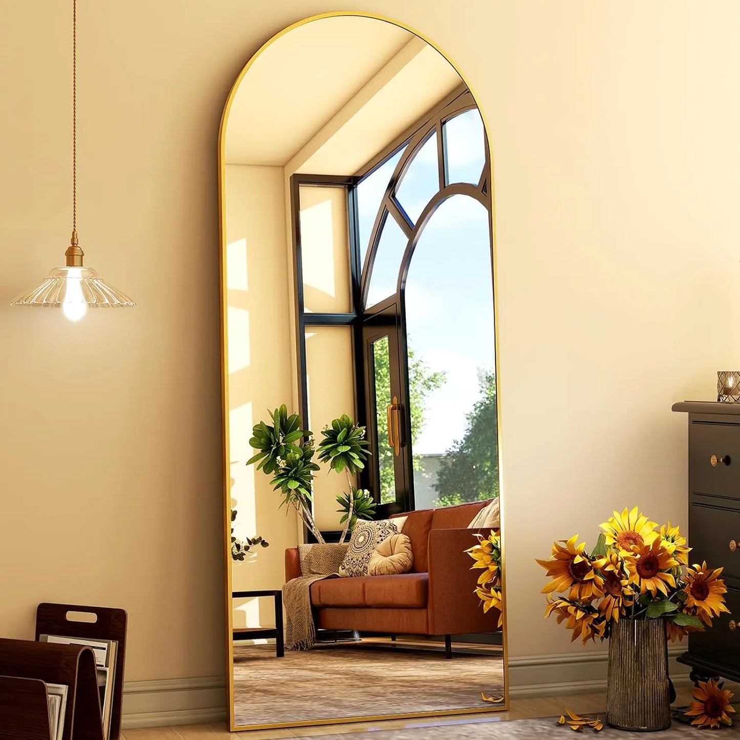 HARRITPURE Arched Full-Length Floor Mirror Free-Standing