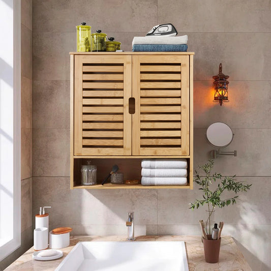 WisforFininsh Wall Cabinet Bathroom With Adjustable Shelves