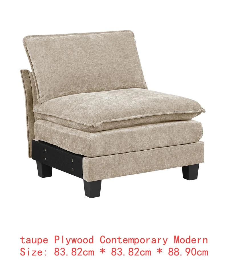 Modular Sectional Sofa Set With Plush Chenille Upholstery